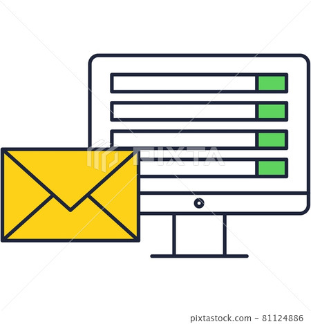 Email marketing icon with vector computer notice Email marketing icon with vector computer notice 81124886