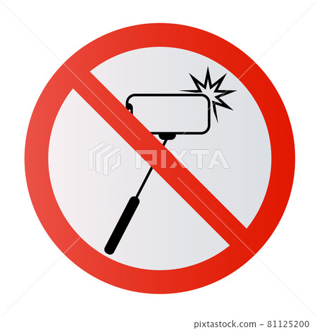 No Ban Stop sign No selfie sticks No photos No camera Vector mobile phone photography smartphone forbidden sign symbol icon monopod selfie prohibited Beware hand hold sticks circle shape Caution signs No Ban Stop sign No selfie sticks No photos No camera Vector mobile phone photography smartphone forbidden sign symbol icon monopod selfie prohibited Beware hand hold sticks circle shape Caution signs 81125200