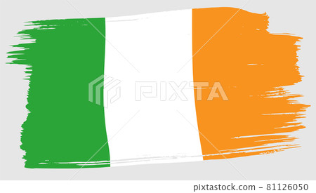 Flag of Irish Brush strokes. Hand drawn sketch Flag of Irish Brush strokes. Hand drawn sketch 81126050