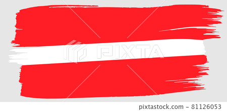 Flag of Latvia Brush strokes. Hand drawn sketch 81126053