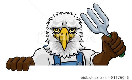 Eagle Gardener Gardening Animal Mascot Eagle Gardener Gardening Animal Mascot 81126096