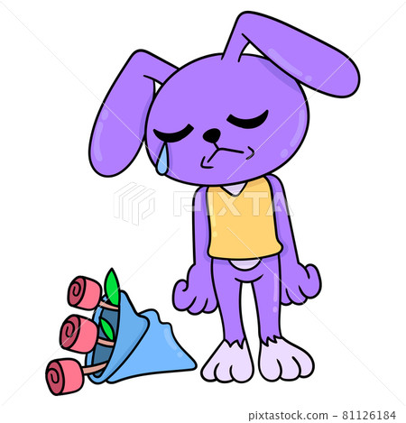 Rabbit boy is sad crying because of a broken... - Stock Illustration  [81126184] - PIXTA