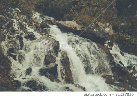 Closeup view waterfall scenes in mountains, national park Caucasus, Russia Closeup view waterfall scenes in mountains, national park Caucasus, Russia 81127836