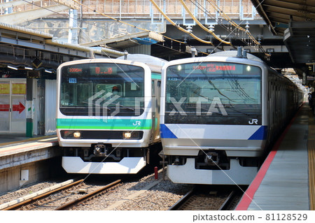 Joban Line Joban Rapid Joban Rapid Line E231 Series Matsudo Station in Matsudo, Matsudo City, Chiba Prefecture Joban Line Joban Rapid Joban Rapid Line E231 Series Matsudo Station in Matsudo, Matsudo City, Chiba Prefecture 81128529