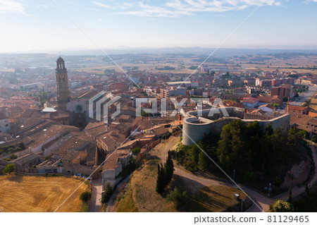 View from drone of spanish city Calaf View from drone of spanish city Calaf 81129465