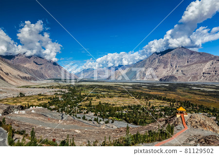 Nubra valley in Himalayas. Ladakh, India Nubra valley in Himalayas. Ladakh, India 81129502