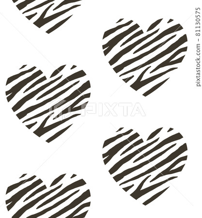 Vector seamless pattern of heart with zebra print - Stock Illustration ...