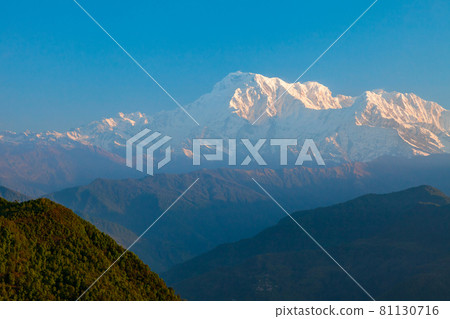 Annapurna mountains aerial panoramic view, Pokhara 81130716