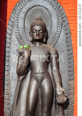 Buddha statue, Swayambhunath Temple in Kathmandu 81131217