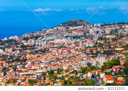 Funchal city aerial panoramic view, Madeira 81131351