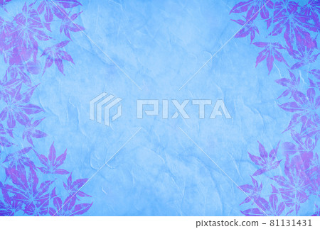 雲龍日本紙左右拼貼楓葉藍色背景框架材料水平其他顏色可選 雲龍日本紙左右拼貼楓葉藍色背景框架材料水平其他顏色可選 81131431