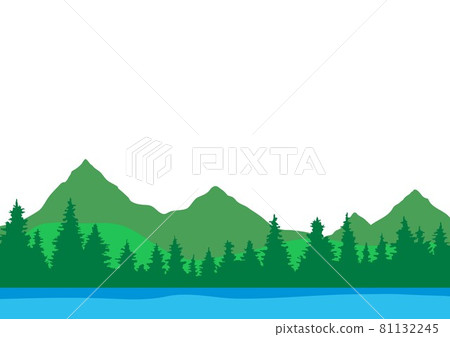 森林背景湖白色空間 森林背景湖白色空間 81132245