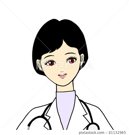 一位身穿白大褂的女醫生的插圖 81132965