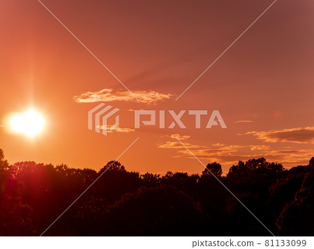 夏日黃昏風光:染成橙色的天空 夏日黃昏風光:染成橙色的天空 81133099