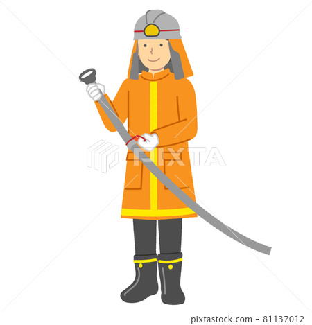 Illustration of a firefighter man 81137012