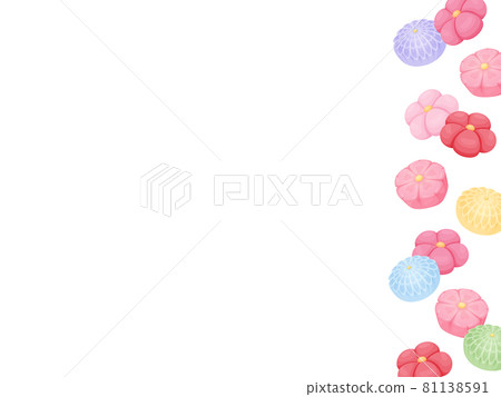 日本甜點的插圖_練切框架材料 81138591