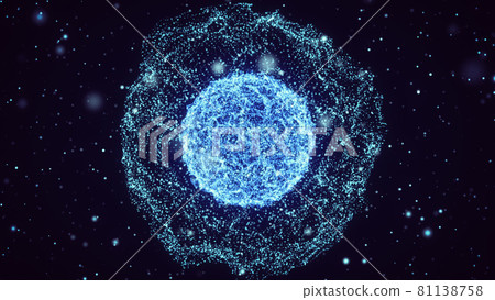 Digital background material. Sphere particles. 81138758