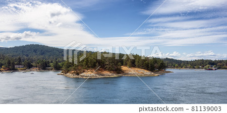 View of Beautiful Gulf Islands during a sunny day. View of Beautiful Gulf Islands during a sunny day. 81139003