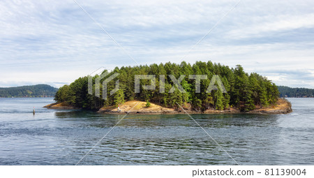 View of Beautiful Gulf Islands during a sunny day. View of Beautiful Gulf Islands during a sunny day. 81139004