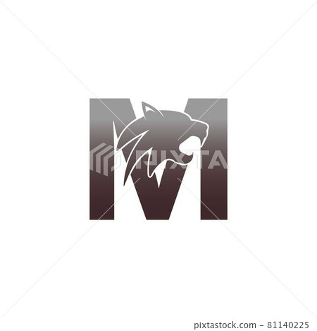 Letter M with panther head icon logo vector Letter M with panther head icon logo vector 81140225