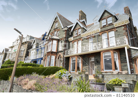 Keswick, English Lake District, U.K. 28 July, 2021. Beautiful town centre in Keswick, english buidings and hotels. Most popular place to visit in U.K 81140510