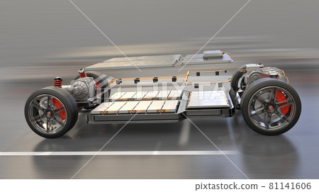 Side view of the platform for a running electric vehicle Side view of the platform for a running electric vehicle 81141606