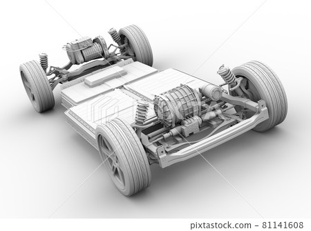 Clay rendering image of platform structure for electric vehicles 81141608