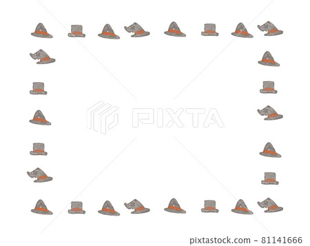 Watercolor touch hat frame illustration 81141666