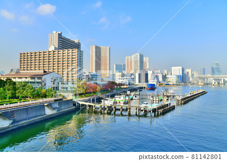 從港南大橋/京濱運河（東京都港區）看五色橋 [2020.11] 81142801