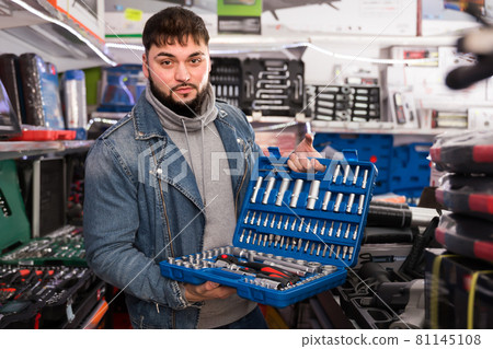 Glad male is choosing ratchet in store 81145108