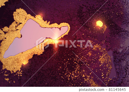 Abstract dark purple and gold fluid art alcohol ink pattern with marble texture Abstract dark purple and gold fluid art alcohol ink pattern with marble texture 81145645