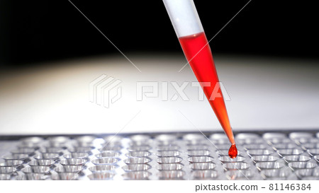 Dripping blood samples into test tubes, closeup Dripping blood samples into test tubes, closeup 81146384