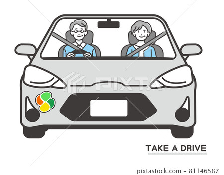 Vector illustration material / car / travel where senior couples of men and women drive Vector illustration material / car / travel where senior couples of men and women drive 81146587