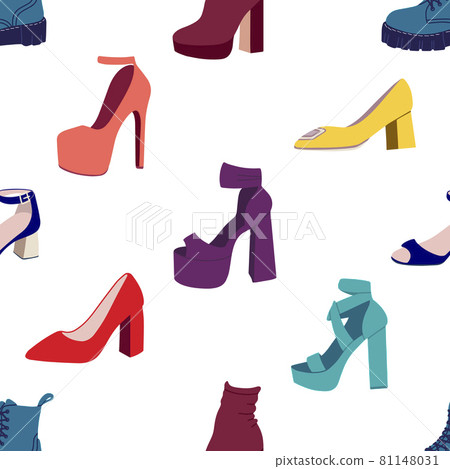 pattern with shoes. Fashion shoes seamless pattern 81148031