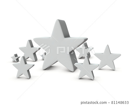 A collection of large and small star objects. 3D rendering. 81148633