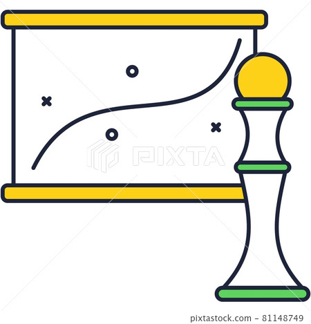 Management chart and chess piece icon vector 81148749