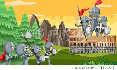 Knight ancient army fighting for kingdom 81149281