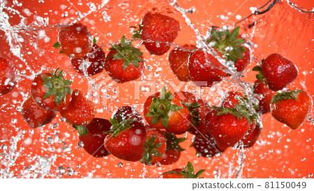 Fresh strawberries flying in the air. Fresh strawberries flying in the air. 81150049