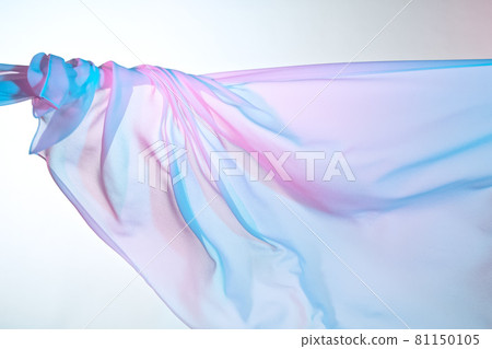 Smooth elegant colorful transparent cloth separated on white background. 81150105