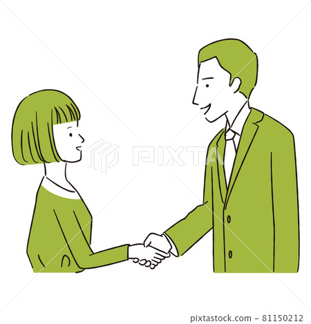 Hand-painted 1color handshake business matching business men and women 81150212