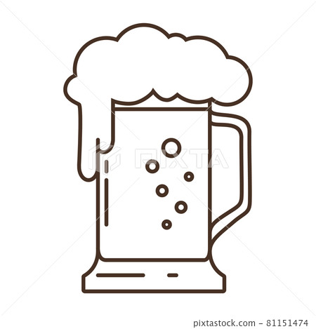 Vector beer glass icon. Beer mug with foam isolated on white background. Vector illustration. 81151474