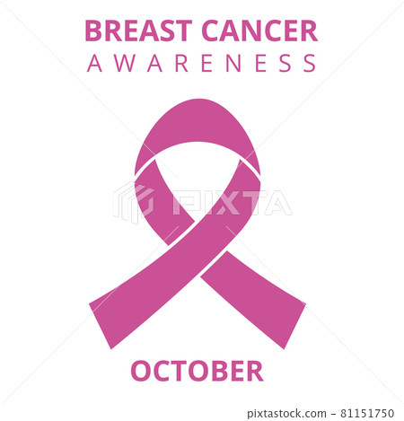 October Breast Cancer Awareness month. International day against breast cancer. Pink awareness ribbon isolated on white background. Vector Illustration. Poster, ad, social media, cover. EPS10. 81151750