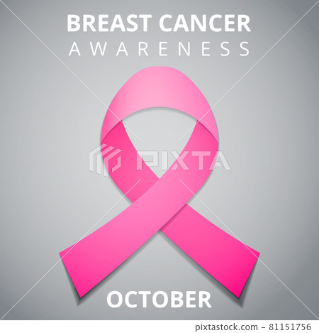 October Breast Cancer Awareness month. International day against breast cancer. Pink awareness ribbon. Vector Illustration. Poster, ad, social media, cover. EPS10. 81151756
