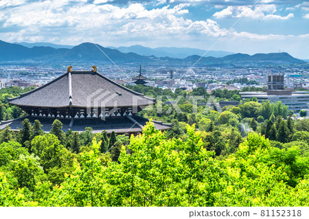 《Nara Prefecture》 The cityscape of the ancient city of Nara, Todaiji Temple 81152318