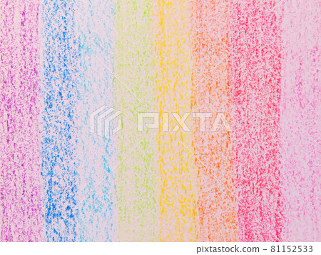 螢幕上用油畫棒畫的彩虹背景插圖水平 81152533
