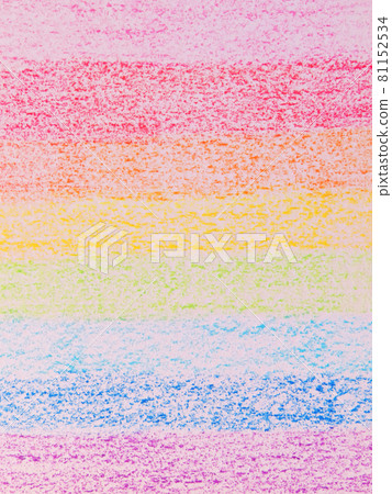 螢幕上用油畫棒繪製的彩虹背景插圖垂直 81152534