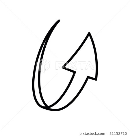 Loop circle arrow icon. Abstract symbol of refresh, reload or recycle. Simple flat black outline vector sign 81152710