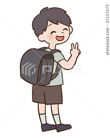 背著黑色書包的小學生 81153373