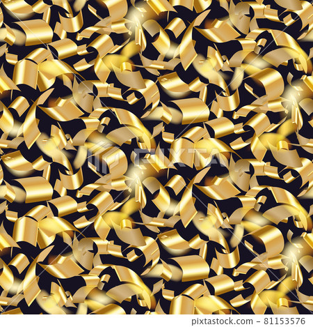 Bright golden confetti falling on black Bright golden confetti falling on black 81153576
