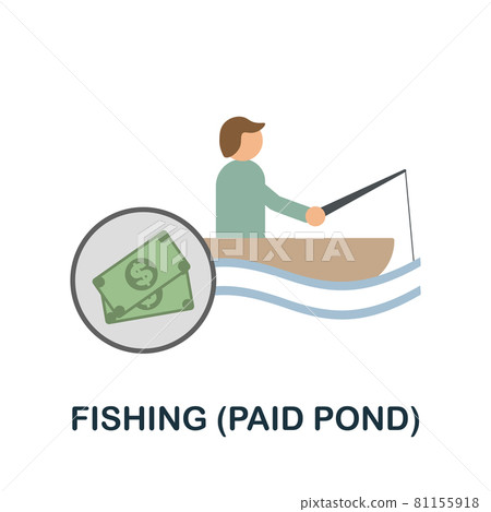 Fishing flat icon. Colored sign from excursions collection. Creative Fishing icon illustration for web design, infographics and more 81155918